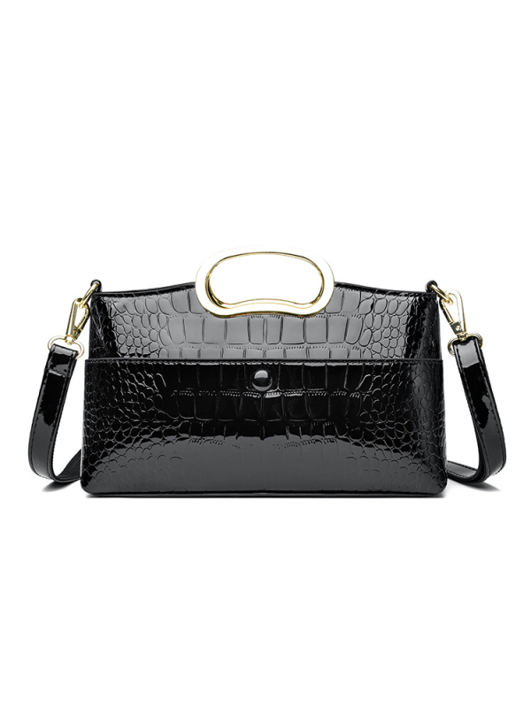 Torba od kože krokodila s zatvaračem, pravokutnog oblika, unutarnji džepovi sa zipom i džep za mobitel