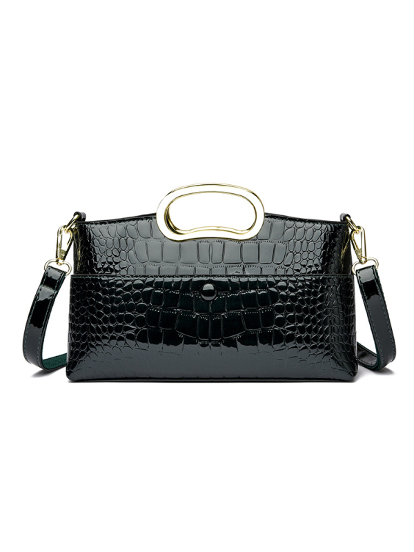 Torba od kože krokodila s zatvaračem, pravokutnog oblika, unutarnji džepovi sa zipom i džep za mobitel