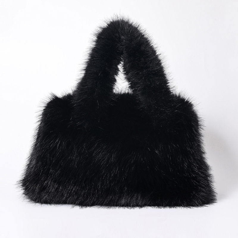 Ženska torba za nošenje u ruci od fleecea — horizontalnog pravokutnog oblika, zatvarač, podstava od poliestera, gradski stil