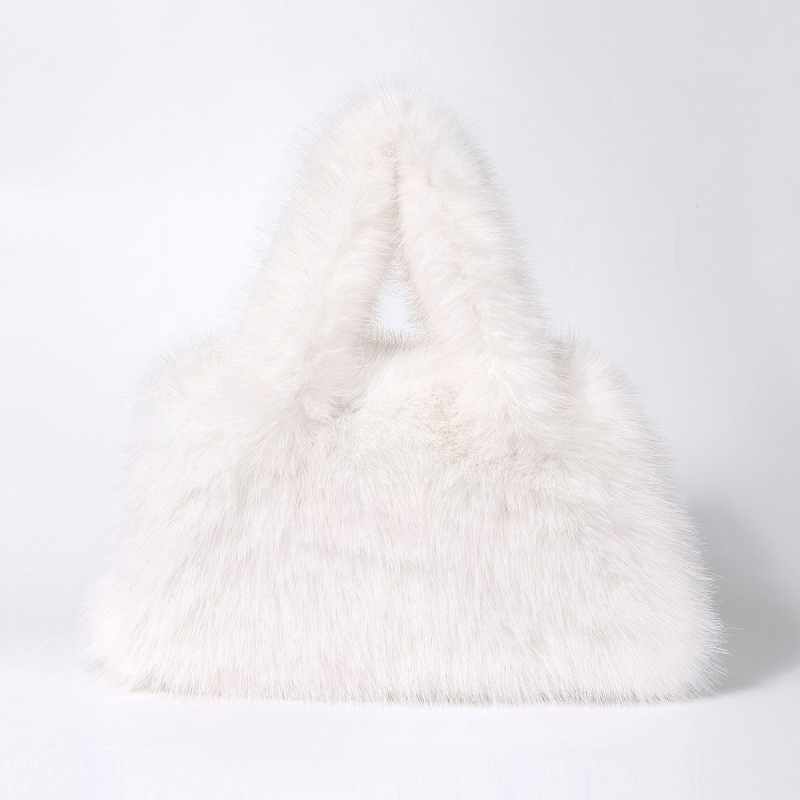 Ženska torba za nošenje u ruci od fleecea — horizontalnog pravokutnog oblika, zatvarač, podstava od poliestera, gradski stil