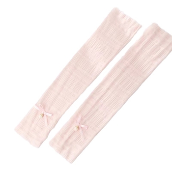 Manșon pentru protecție solară, din Ice Silk, respirabil, cu funda și dantelă cu perle, pentru exterior și condus; poliester 81–95%