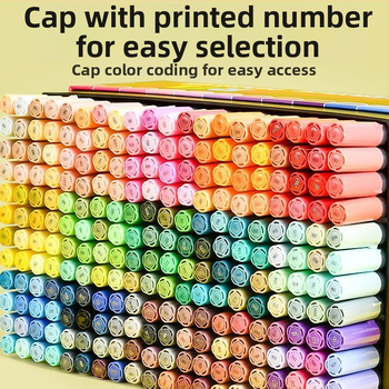 Touchcolor Tekutý akrylový marker s mäkkým hrotom – viacfarebný akvarelový marker pre študentov a deti (Model Z3, Čierna krabička, Špičky možnosti: 24/36/48/72/120)