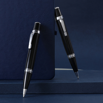 Kovové guľôčkové pero s otáčacím mechanizmom, pero na podpis