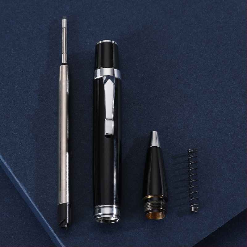 Metalinė kamuolinė rašiklis su pasukimo mechanizmu, kišeninis parašų rašiklis