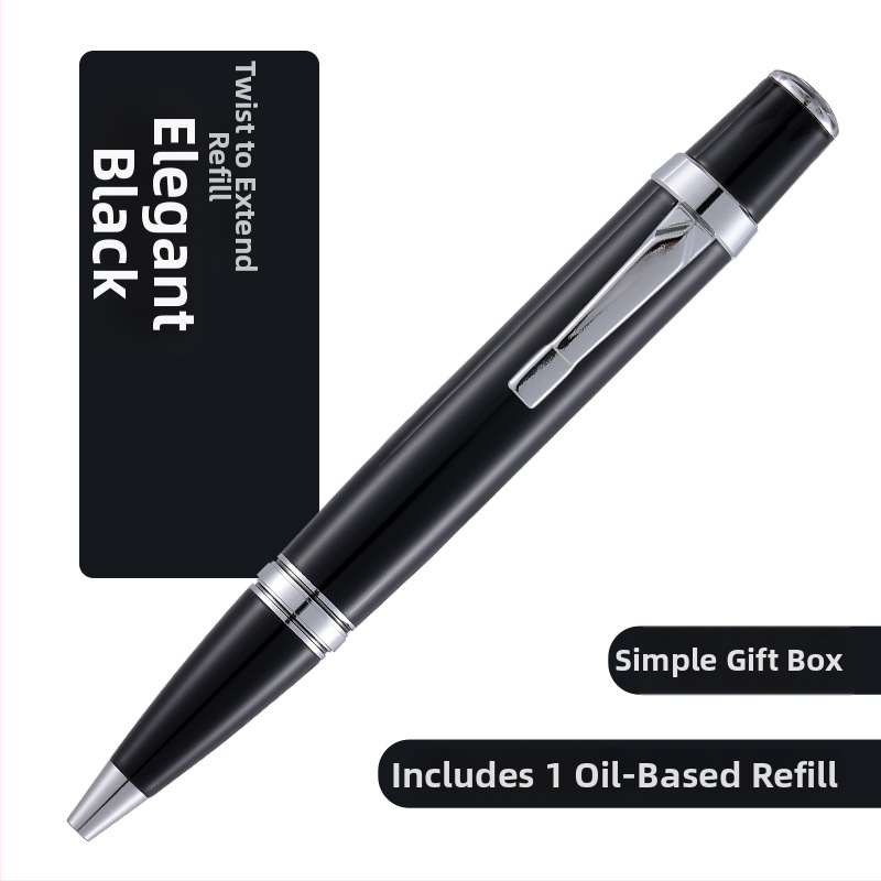 Kovové guľôčkové pero s otáčacím mechanizmom, pero na podpis