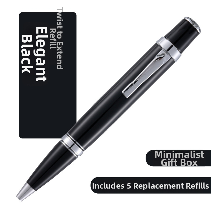 Kovové guľôčkové pero s otáčacím mechanizmom, pero na podpis