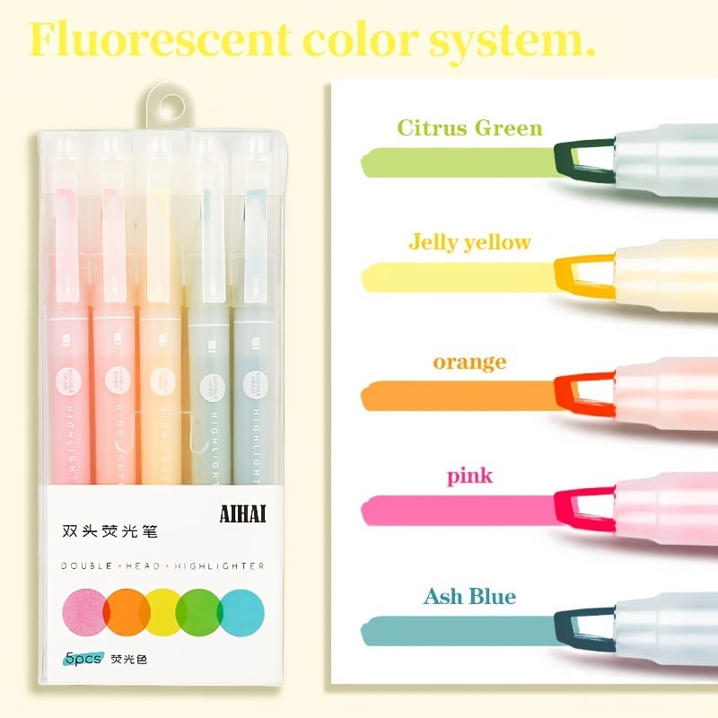 Divkrāsu fluorescējošu marķieru komplekts ikdienas marķēšanai (Zīmols: Other; Produkta numurs: jd601101133391507)