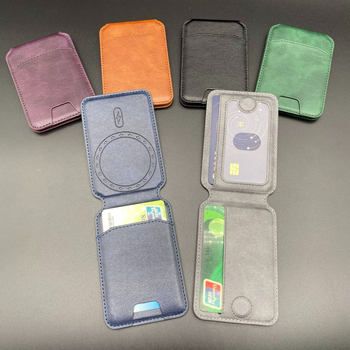 MagSafe držač kartica s magnetskim stalkom — kartični stil, PU materijal, otisak, prilagodljiv, Apple kompatibilan