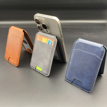 MagSafe držač kartica s magnetskim stalkom — kartični stil, PU materijal, otisak, prilagodljiv, Apple kompatibilan