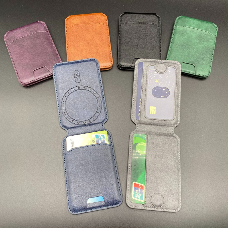 MagSafe držač kartica s magnetskim stalkom — kartični stil, PU materijal, otisak, prilagodljiv, Apple kompatibilan