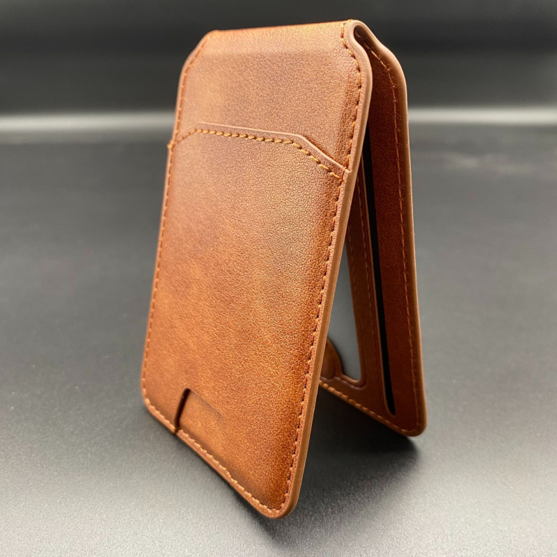 MagSafe držač kartica s magnetskim stalkom — kartični stil, PU materijal, otisak, prilagodljiv, Apple kompatibilan