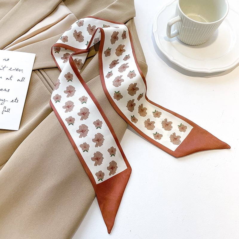 Bandă pentru păr cu eșarfă în carouri pentru femei — 88×7 cm, 100% poliester, țesătură poliester, ușoară și elegantă