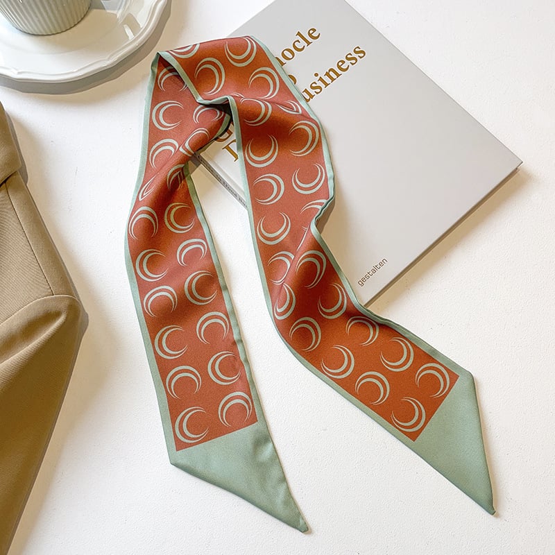 Bandă pentru păr cu eșarfă în carouri pentru femei — 88×7 cm, 100% poliester, țesătură poliester, ușoară și elegantă