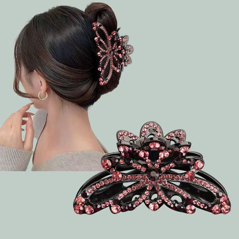 Spona za rep kose s kristalnom leptir dizajnom (ručno izrađena; korejski stil; svježe i slatko; dodaci za žene; proljeće 2025)