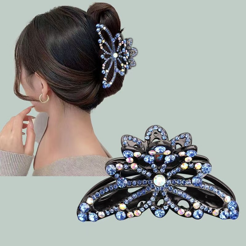 Spona za rep kose s kristalnom leptir dizajnom (ručno izrađena; korejski stil; svježe i slatko; dodaci za žene; proljeće 2025)