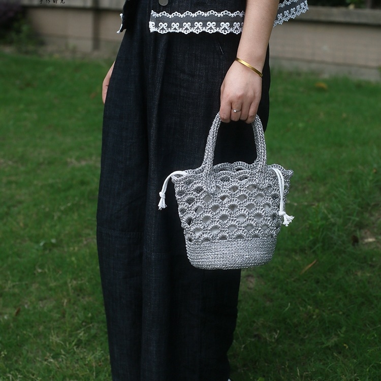 Τσαντάκι από κροσέ με οπή - DIY κιτ υφαντικής, πλαστική υφασμένη τσάντα, Κωδικός προϊόντος 1007136653