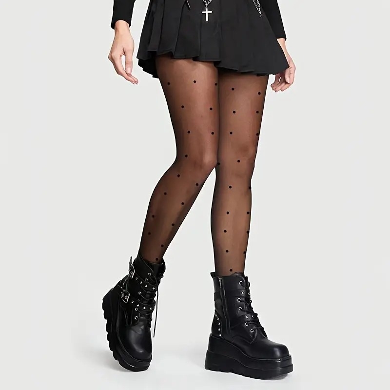 Čarape s motivom srca i točkicama, tanke 15D najlon, core yarn, jedinstven dizajn, seksi oblikovanje nogu, zaštita od sunca, apsorpcija znoja, za žene 18–40