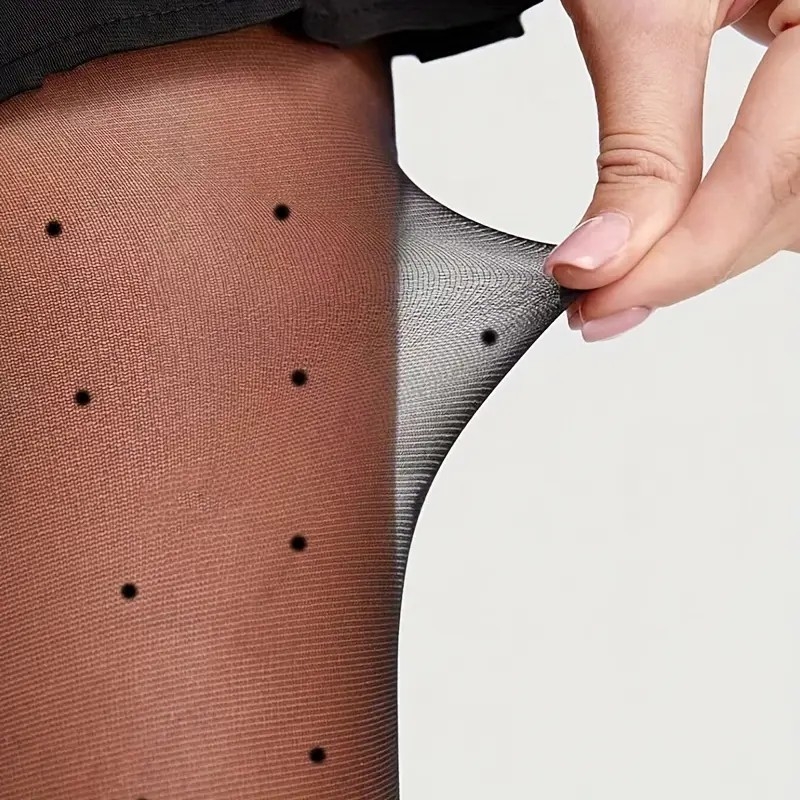 Čarape s motivom srca i točkicama, tanke 15D najlon, core yarn, jedinstven dizajn, seksi oblikovanje nogu, zaštita od sunca, apsorpcija znoja, za žene 18–40