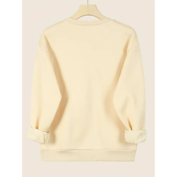 Ženska casual mikina s okruglim izrezom, duge rukave, normalna duljina, 90–95% poliester