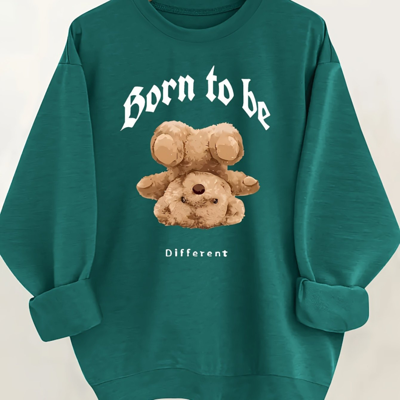 Ženska casual mikina s okruglim izrezom, duge rukave, normalna duljina, 90–95% poliester