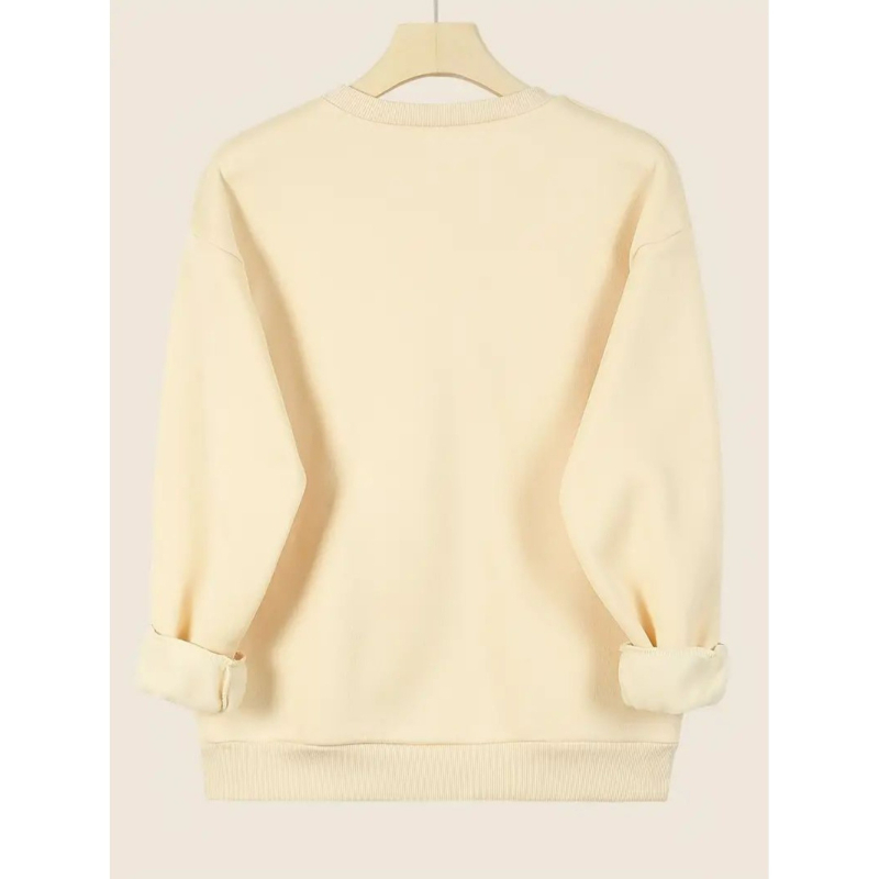 Ženska casual mikina s okruglim izrezom, duge rukave, normalna duljina, 90–95% poliester