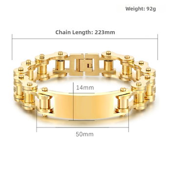 Náramok - nerezová oceľ, geometrický tvar, unisex, punk štýl (Značka: Limon; Jar 2024)