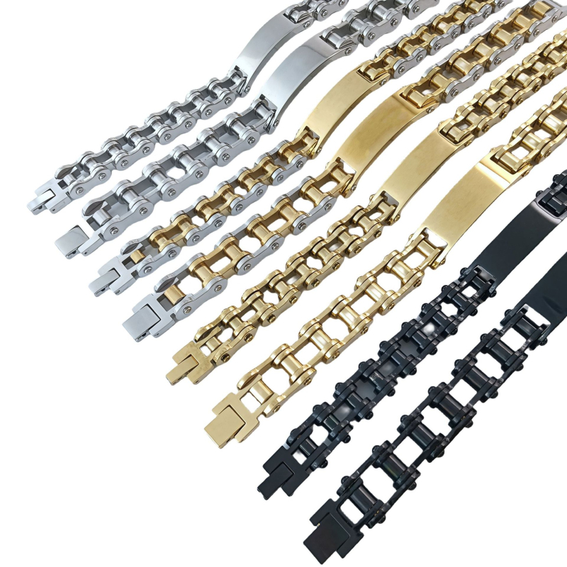 Náramok - nerezová oceľ, geometrický tvar, unisex, punk štýl (Značka: Limon; Jar 2024)