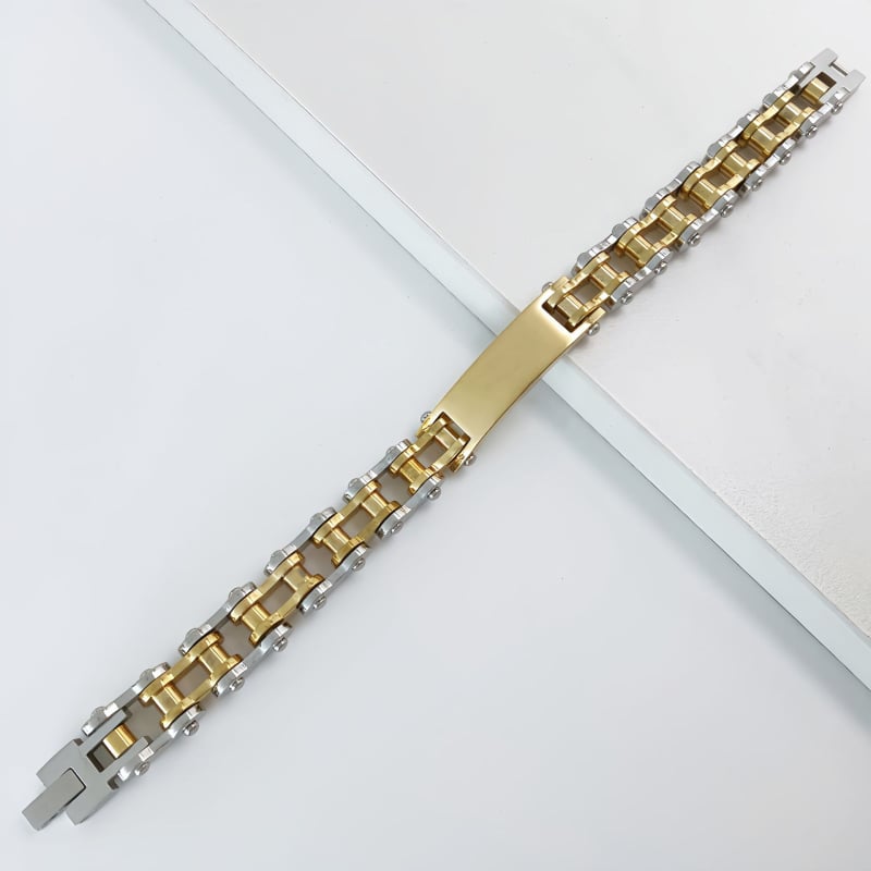 Náramok - nerezová oceľ, geometrický tvar, unisex, punk štýl (Značka: Limon; Jar 2024)