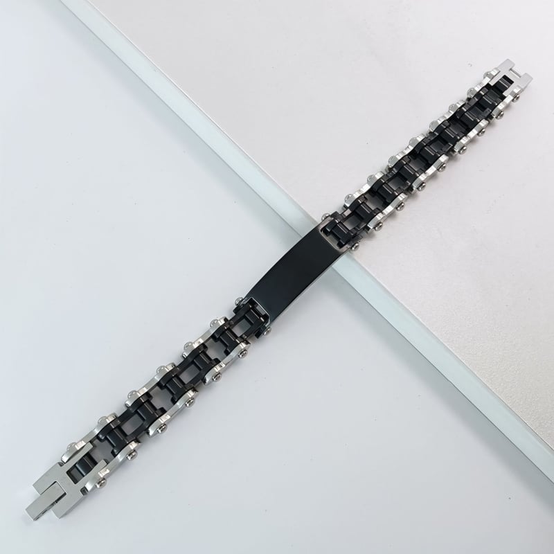 Náramok - nerezová oceľ, geometrický tvar, unisex, punk štýl (Značka: Limon; Jar 2024)