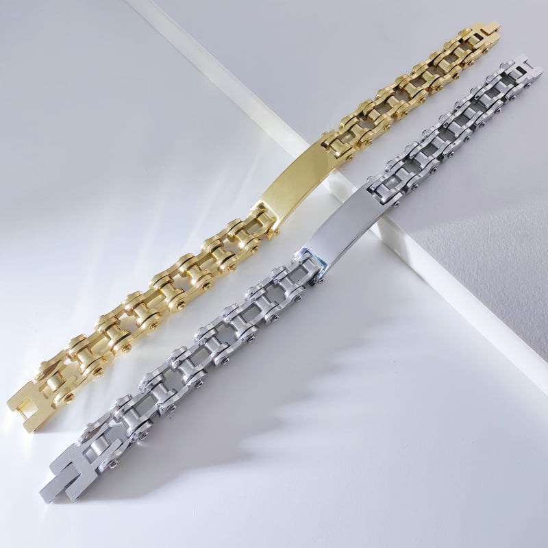 Náramok - nerezová oceľ, geometrický tvar, unisex, punk štýl (Značka: Limon; Jar 2024)