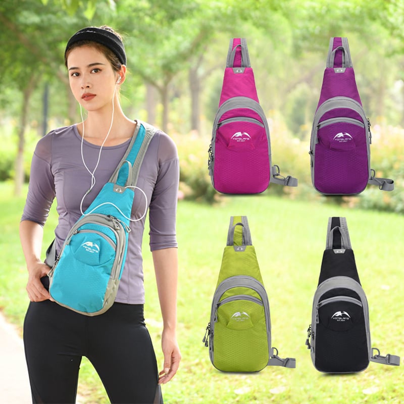Športová hrudná taška na vonkajšie použitie - nylon, priedušná, ultraľahká, unisex, mestský štýl