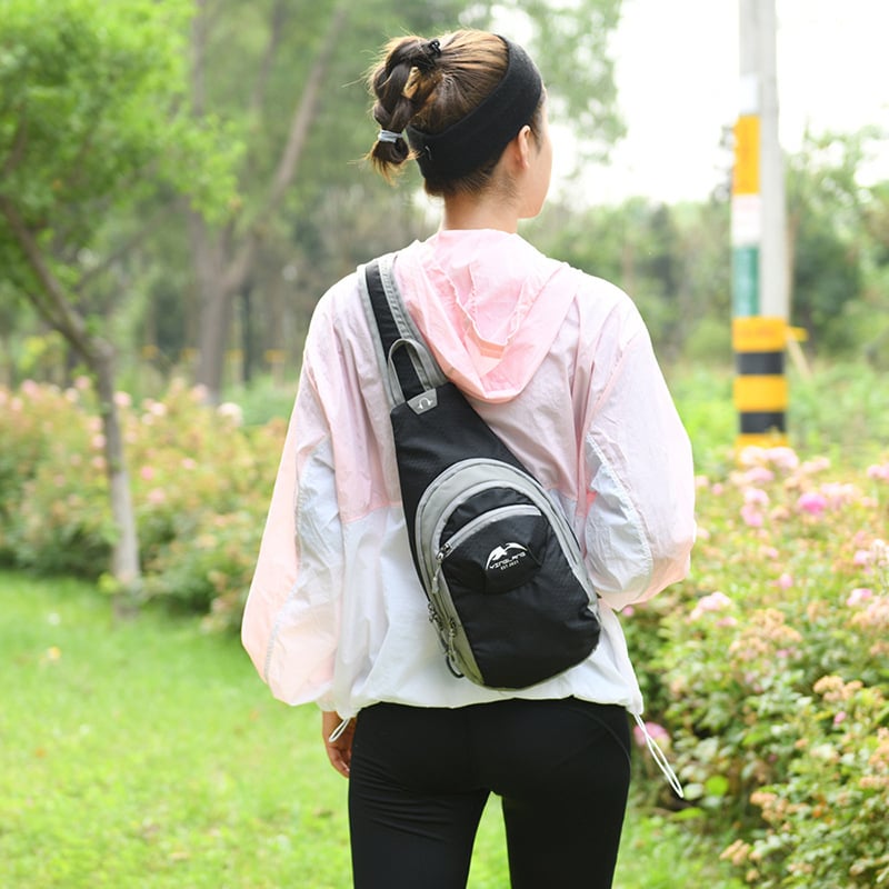 Športová hrudná taška na vonkajšie použitie - nylon, priedušná, ultraľahká, unisex, mestský štýl