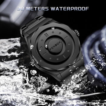 FOXBOX Muški kvarcni sat, vijčana krunica, 30M vodootporan, kućište od cinkovog legura, remen od nehrđajućeg čelika