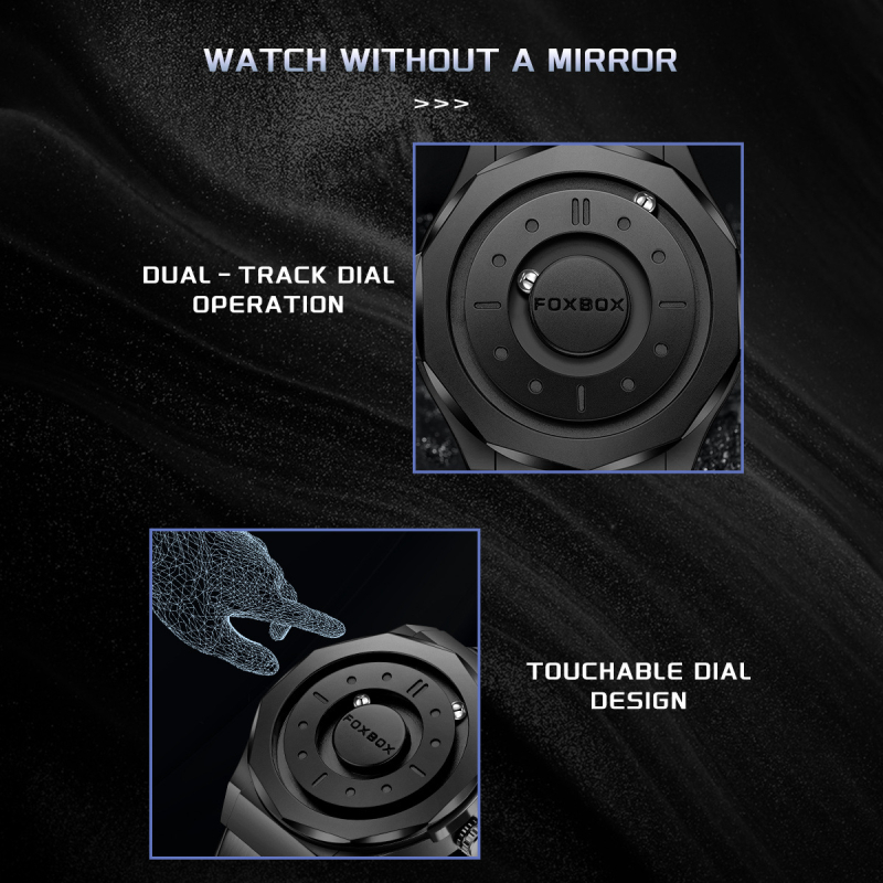 FOXBOX Muški kvarcni sat, vijčana krunica, 30M vodootporan, kućište od cinkovog legura, remen od nehrđajućeg čelika