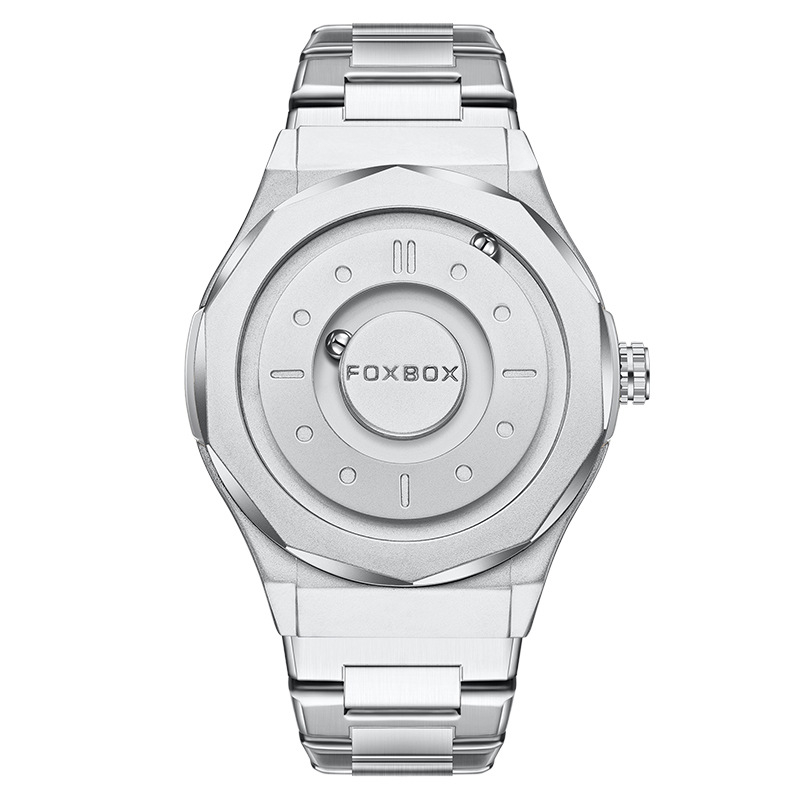 FOXBOX Muški kvarcni sat, vijčana krunica, 30M vodootporan, kućište od cinkovog legura, remen od nehrđajućeg čelika