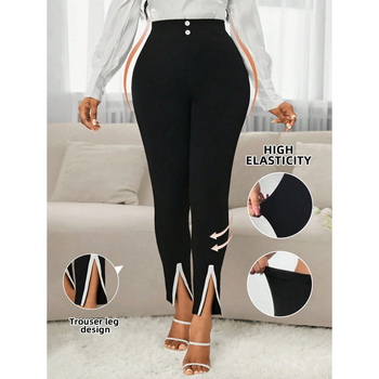 Ženski ljetni komplet: prirodna obojena pamuka, CVC mješavina, hlače duljine 9/10, slobodan kroj, retro stil