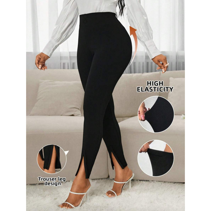 Ženski ljetni komplet: prirodna obojena pamuka, CVC mješavina, hlače duljine 9/10, slobodan kroj, retro stil