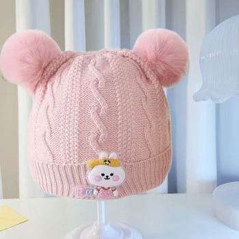 Vunena kapa za bebe i malu djecu – dvostruko debela pletena kapa s zaštitom za uši, zaobljeni vrh, bez ruba (6–12 mjeseci, 1–2 godine)