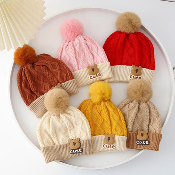 Dječja pletena kapa od vune – topla, otporna na vjetar, kupolasta kruna, za uzrast 6–12 mjeseci i 1–2 godine