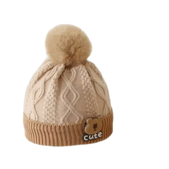 Dječja pletena kapa od vune – topla, otporna na vjetar, kupolasta kruna, za uzrast 6–12 mjeseci i 1–2 godine