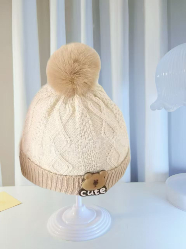 Dječja pletena kapa od vune – topla, otporna na vjetar, kupolasta kruna, za uzrast 6–12 mjeseci i 1–2 godine