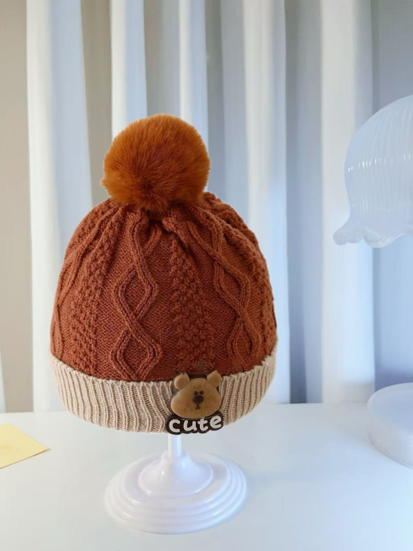 Dječja pletena kapa od vune – topla, otporna na vjetar, kupolasta kruna, za uzrast 6–12 mjeseci i 1–2 godine
