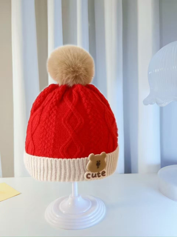 Dječja pletena kapa od vune – topla, otporna na vjetar, kupolasta kruna, za uzrast 6–12 mjeseci i 1–2 godine