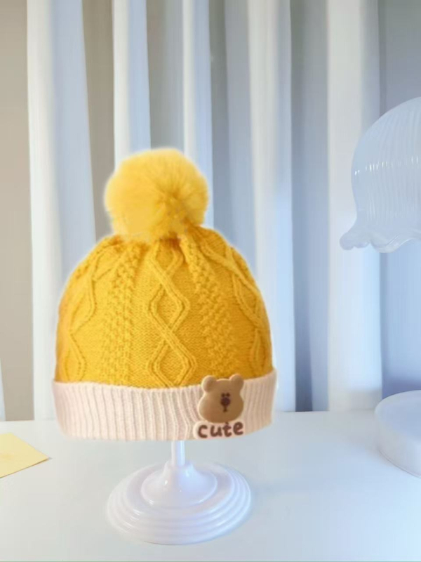 Dječja pletena kapa od vune – topla, otporna na vjetar, kupolasta kruna, za uzrast 6–12 mjeseci i 1–2 godine