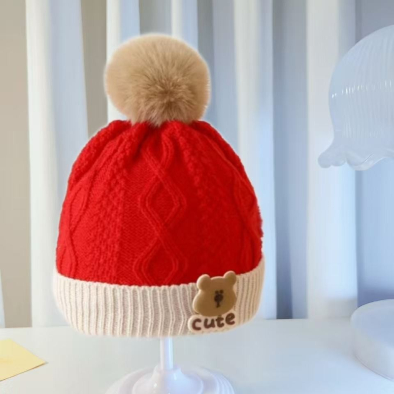 Dječja pletena kapa od vune – topla, otporna na vjetar, kupolasta kruna, za uzrast 6–12 mjeseci i 1–2 godine
