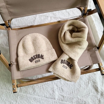 Komplet pre deti: čiapka a šál v kórejskom štýle - unisex, akryl, jar