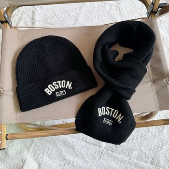 Komplet pre deti: čiapka a šál v kórejskom štýle - unisex, akryl, jar