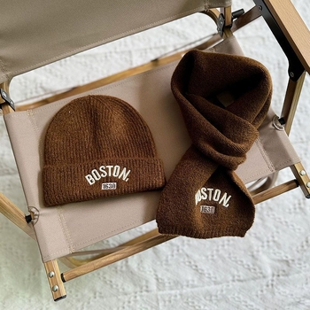 Komplet pre deti: čiapka a šál v kórejskom štýle - unisex, akryl, jar