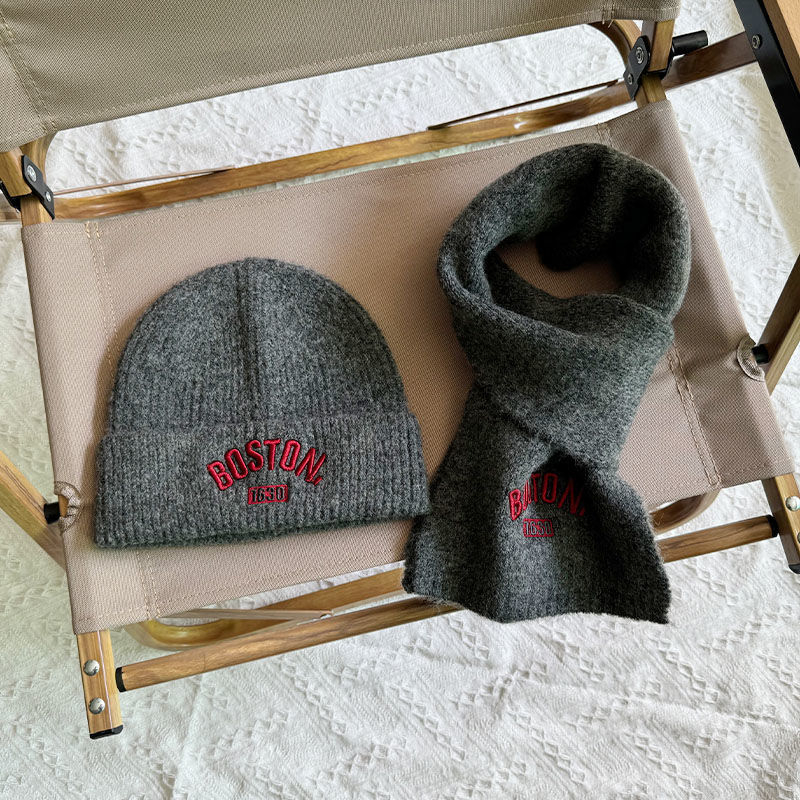 Komplet pre deti: čiapka a šál v kórejskom štýle - unisex, akryl, jar