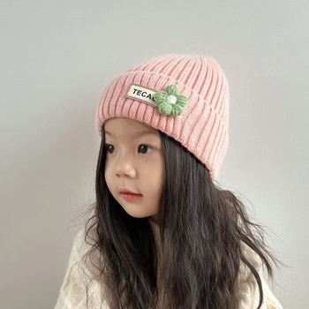 Dječja pletena kapa za zimu, korejski stil, jednostavan dizajn, kupolasti vrh, poliester 71–80%, za dob 2–4, 4–6, 8–10.